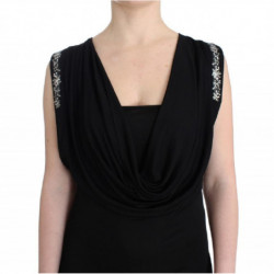 Mini abito corto tubino in jersey decorato nero - IT46-XL