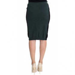Gonna a tubino in misto lana verde - IT42-M