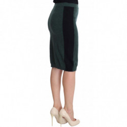 Gonna a tubino in misto lana verde - IT42-M