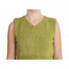 Maglione senza maniche lavorato maglia misto cotone verde - ONE SIZE
