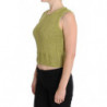 Maglione senza maniche lavorato maglia misto cotone verde - ONE SIZE