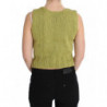 Maglione senza maniche lavorato maglia misto cotone verde - ONE SIZE