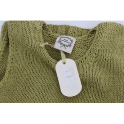Maglione senza maniche lavorato maglia misto cotone verde - ONE SIZE