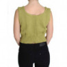Maglione senza maniche lavorato maglia misto cotone verde - ONE SIZE
