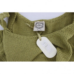 Maglione senza maniche lavorato maglia misto cotone verde - ONE SIZE
