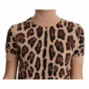Top a collo alto con stampa leopardata in cashmere beige-IT42/M