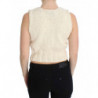 Maglione senza maniche lavorato maglia misto cotone beige - ONE SIZE