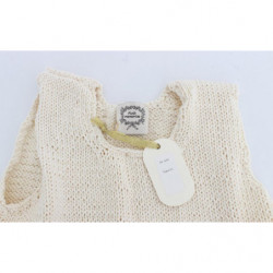Maglione senza maniche lavorato maglia misto cotone beige - ONE SIZE