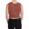 Maglione senza maniche lavorato maglia misto cotone rosso - ONE SIZE
