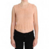 Maglione senza maniche lavorato maglia misto cotone rosa - ONE SIZE