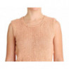 Maglione senza maniche lavorato maglia misto cotone rosa - ONE SIZE