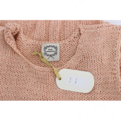 Maglione senza maniche lavorato maglia misto cotone rosa - ONE SIZE
