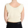 Maglione senza maniche lavorato maglia misto cotone beige - ONE SIZE