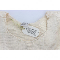 Maglione senza maniche lavorato maglia misto cotone beige - ONE SIZE