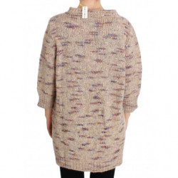 Maglione oversize lavorato a maglia in misto lana beige - IT42-M