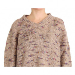Maglione oversize lavorato a maglia in misto lana beige - IT42-M