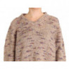 Maglione oversize lavorato a maglia in misto lana beige - IT42-M