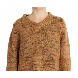 Maglione oversize lavorato a maglia in misto lana marrone - IT44-L