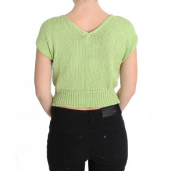 Maglione lavorato a maglia in misto cotone verde - ONE SIZE