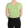 Maglione lavorato a maglia in misto cotone verde - ONE SIZE