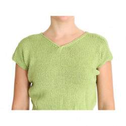 Maglione lavorato a maglia in misto cotone verde - ONE SIZE