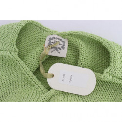 Maglione lavorato a maglia in misto cotone verde - ONE SIZE