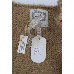Maglione a mantella in misto lana beige - IT42-M