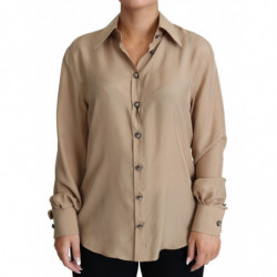 Camicia seta beige bottoni...