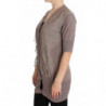 Maglione cardigan in cotone pizzo viola - IT42-M