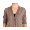 Maglione cardigan in cotone pizzo viola - IT42-M