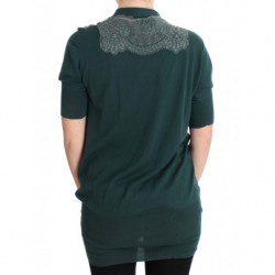 Maglione cardigan in cotone pizzo verde - IT46-XL