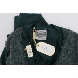Maglione cardigan in cotone pizzo verde - IT46-XL