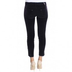 Jeans di velluto a coste ritagliati viola - W26