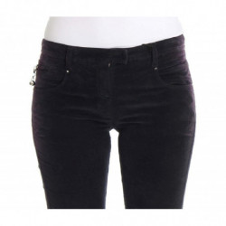 Jeans di velluto a coste ritagliati viola - W26