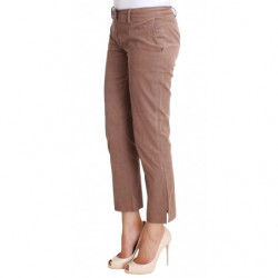 Pantaloni cropped di velluto a coste marroni - W28