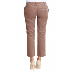 Pantaloni cropped di velluto a coste marroni - W30