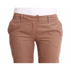 Pantaloni cropped di velluto a coste marroni - W30