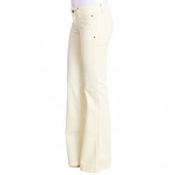 Jeans a zampa elasticizzati in cotone bianco - W26