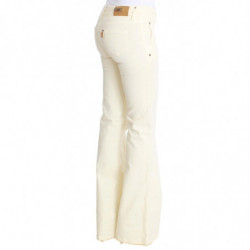 Jeans a zampa elasticizzati in cotone bianco - W26