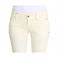 Jeans a zampa elasticizzati in cotone bianco - W26