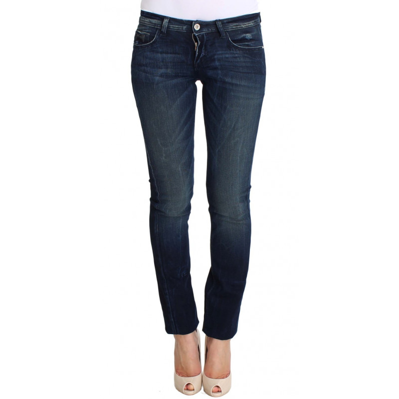 Jeans skinny slim fit in cotone lavato blu - W26