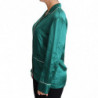 Top da pigiama in seta con camicetta pigiama verde IT36-XS