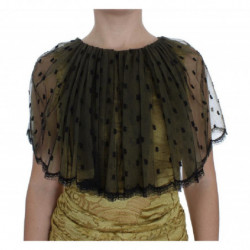 Abito abito ricamato in pizzo floreale nero giallo - IT40-S