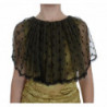 Abito abito ricamato in pizzo floreale nero giallo - IT40-S