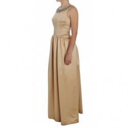 Abito a trapezio impreziosito da cristalli beige - IT40-S