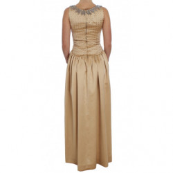 Abito a trapezio impreziosito da cristalli beige - IT40-S