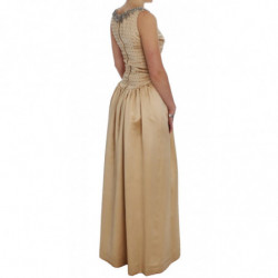 Abito a trapezio impreziosito da cristalli beige - IT40-S