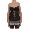 Top lingerie babydoll in pizzo di seta nera - IT4 - L