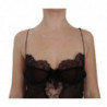 Top lingerie babydoll in pizzo di seta nera - IT4 - L