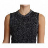 Canotta grigia con orli a coste in maglia di lana Chevron IT40